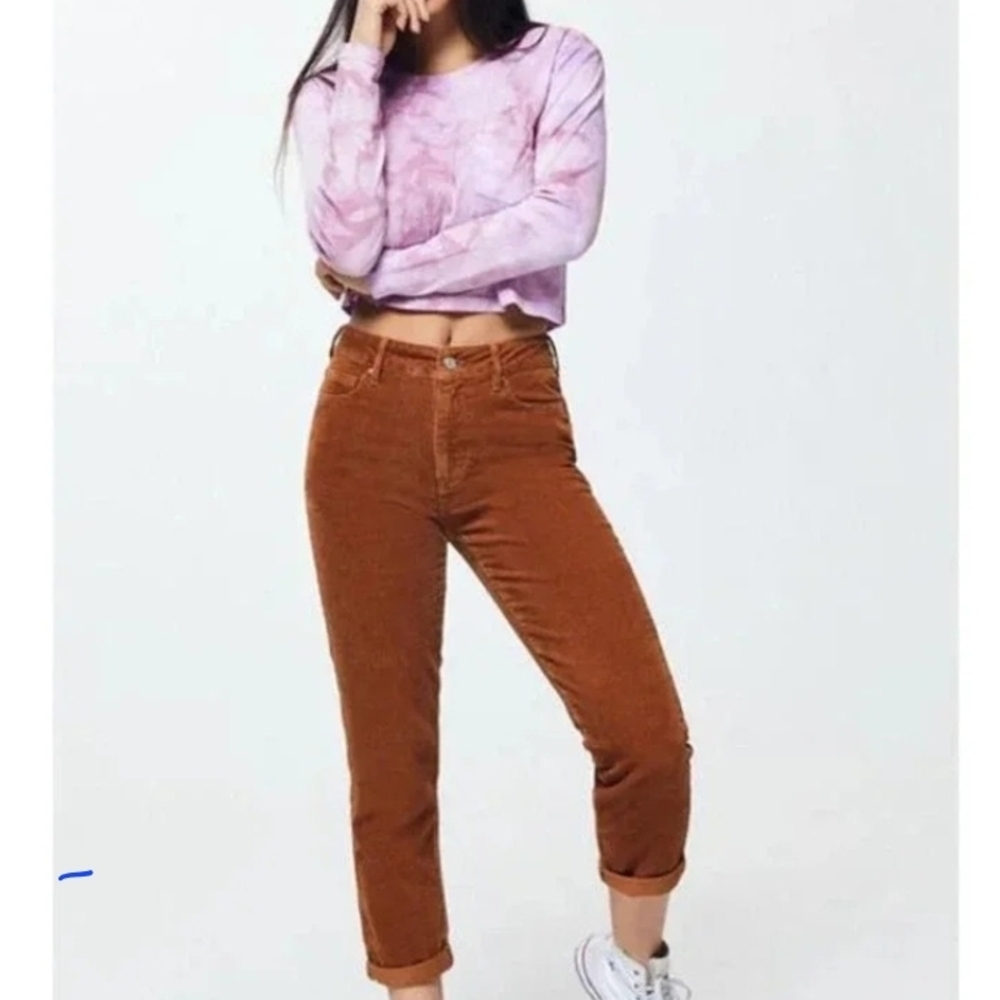PacSun Tan Corduroy Toffee Mom Jeans